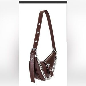 Superdown Jade  faux leather Chocolate Chain Shoulder Bag